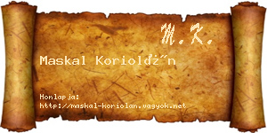 Maskal Koriolán névjegykártya